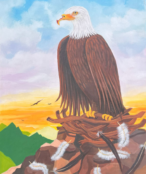Eagle’s Strength in Renewal` Acrylic on Canvas