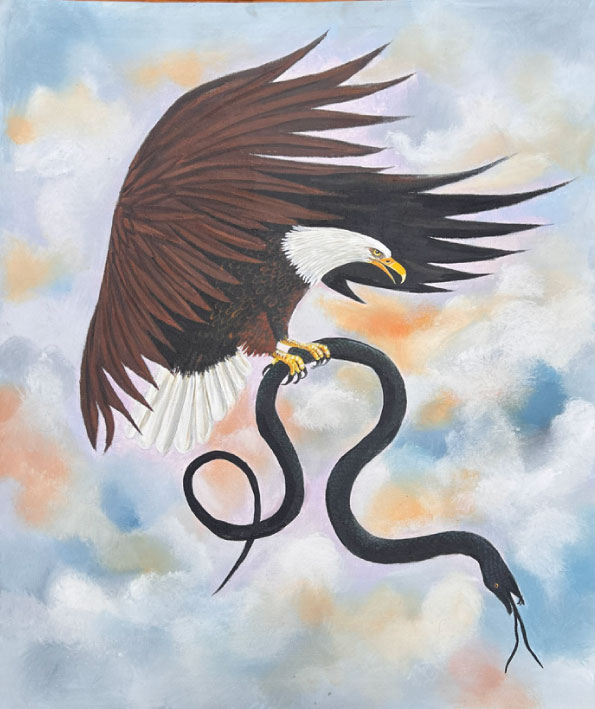 Facing the Snake Acrylic on Canvas